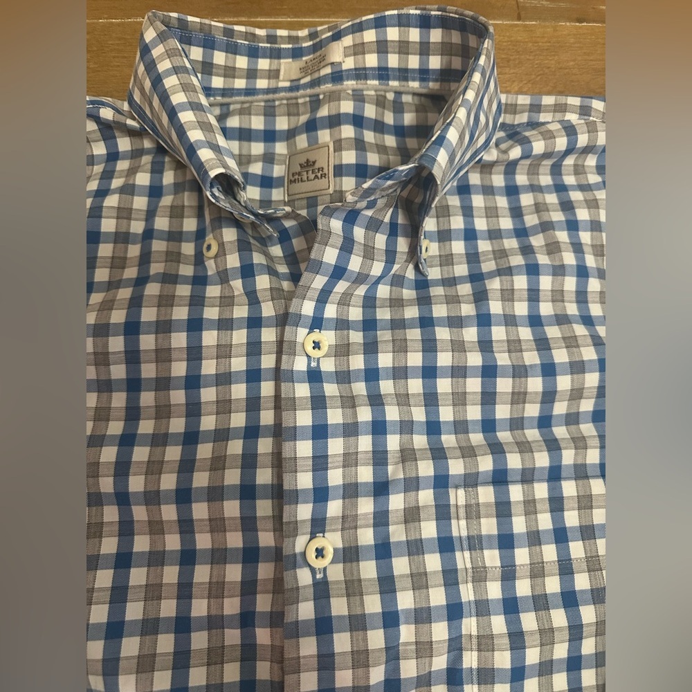 Peter Millar Collared Button Up L 100% Cotton - image 3